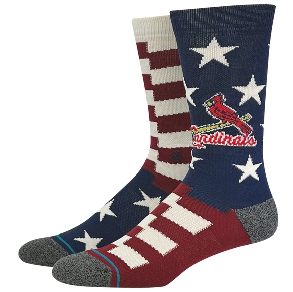 NWT Stance x MLB St Louis Cardinals BRIGADE STL 2 Crew Socks size L 9-13